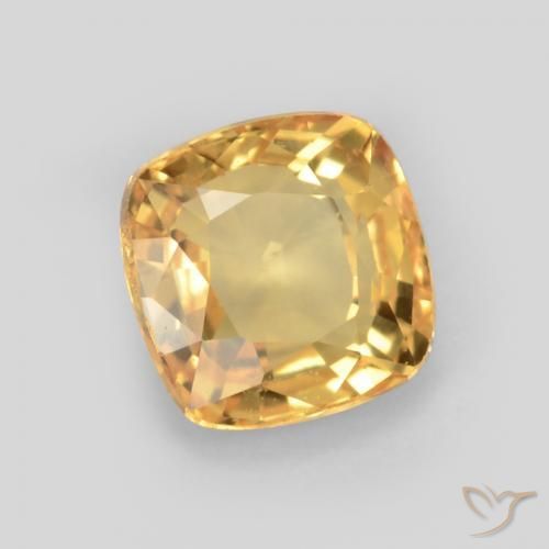 Safira Dourado Médio-escuro Natural 0.64ct, Almofada, VS
