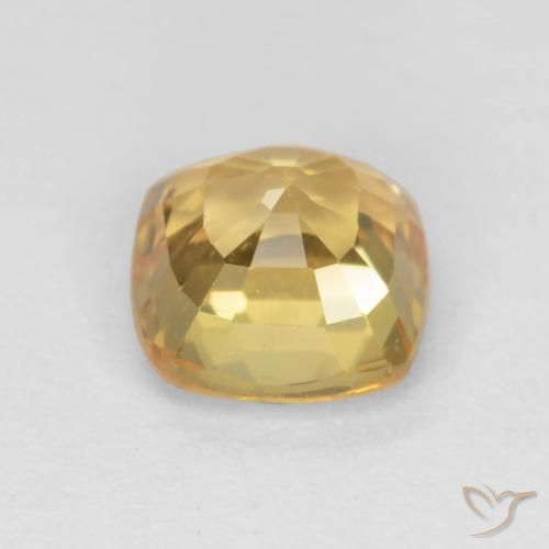 Safira Dourado Médio-escuro Natural 0.64ct, Almofada, VS
