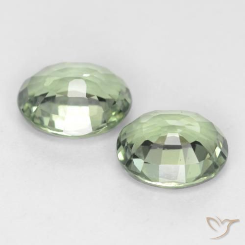 Pedras preciosas de Safira Medium Light Green natural de 1.58 ct, oval, VVS-VS