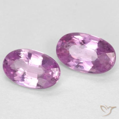 Pedras preciosas de Safira Roxo rosado natural de 0.59 ct, oval, VS