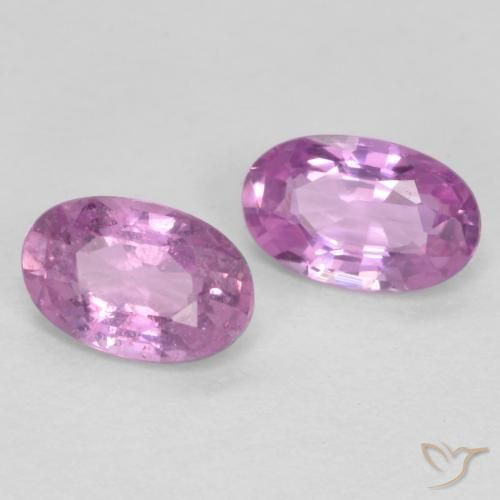 Pedras preciosas de Safira Roxo médio-claro natural de 0.60 ct, oval, VS
