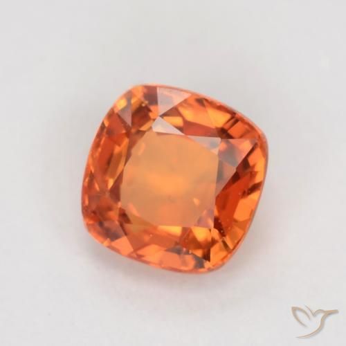 Safira Laranja brilhante Natural 0.50ct, Almofada, VS