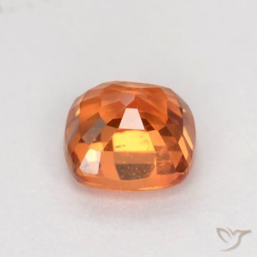 Safira Laranja brilhante Natural 0.50ct, Almofada, VS