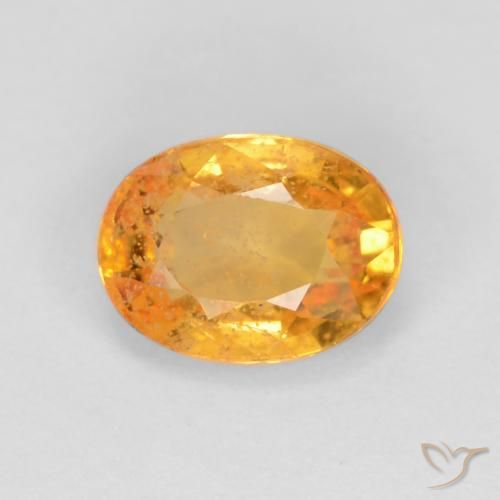 0.78ct Natural Laranja Médio Safira, oval, SI