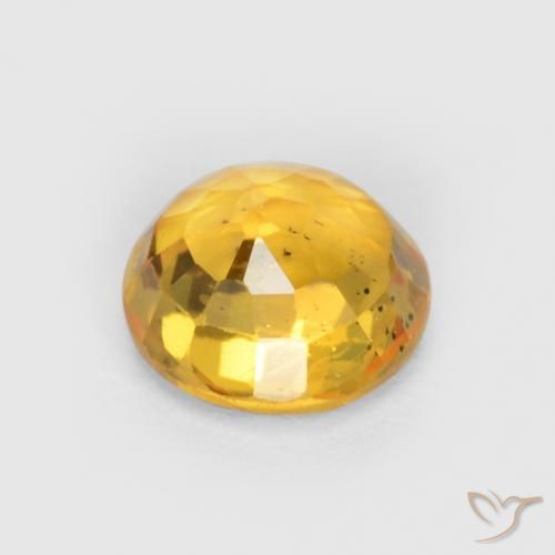 Safira Laranja Dourado Profundo Natural 0.55ct, Redondo, VS-SI