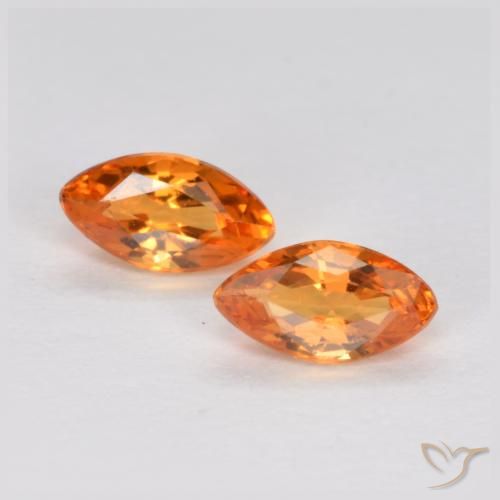 0.41ctw Natural Laranja Médio Safira, Marquesa, VS
