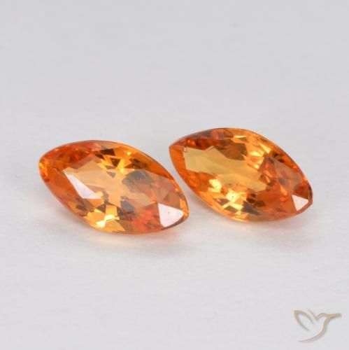 Pedras preciosas de Safira Laranja Médio natural de 0.41 ct, Marquesa, VS