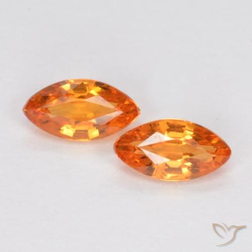 0.37ctw Natural Laranja Médio Safira, Marquesa, VS