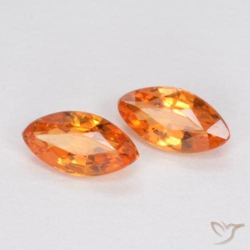Pedras preciosas de Safira Laranja Médio natural de 0.37 ct, Marquesa, VS