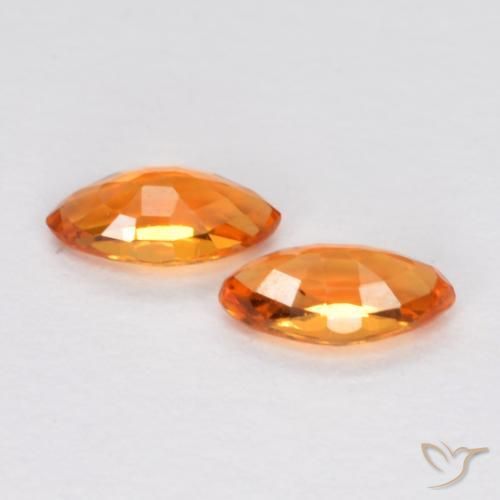 Pedras preciosas de Safira Laranja Médio natural de 0.37 ct, Marquesa, VS