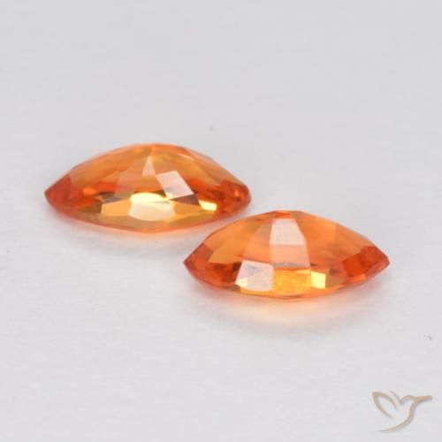 Pedras preciosas de Safira Laranja brilhante natural de 0.39 ct, Marquesa, VS