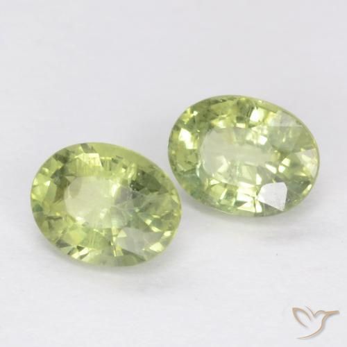 Pedras preciosas de Safira verde quente natural de 0.56 ct, oval, SI