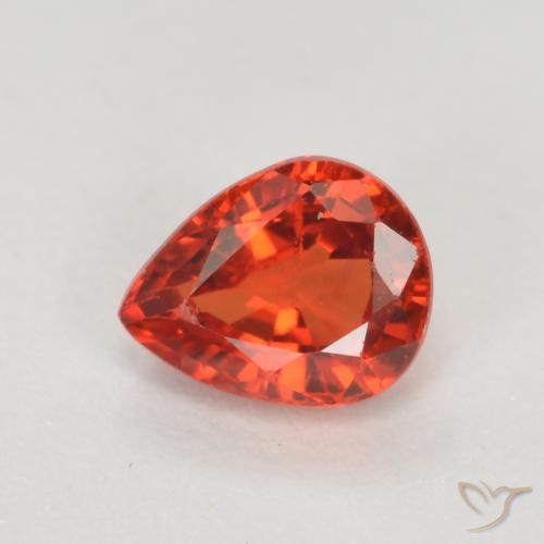 0.39ct Natural Vermelho Carmesim Brilhante Safira, Formato de pêra, VS