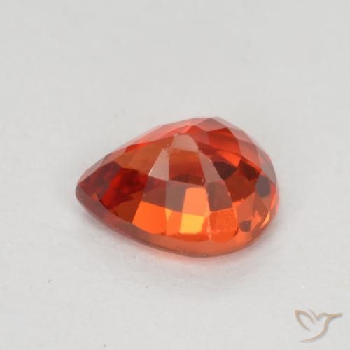 Safira Vermelho Carmesim Brilhante Natural 0.39ct, Formato de pêra, VS