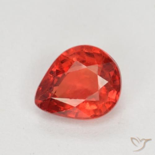 0.39ct Natural vermelho médio Safira, Formato de pêra, VS