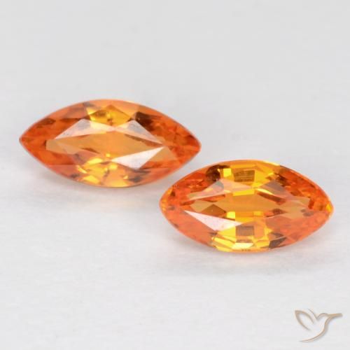 0.42ctw Natural Laranja brilhante Safira, Marquesa, VS