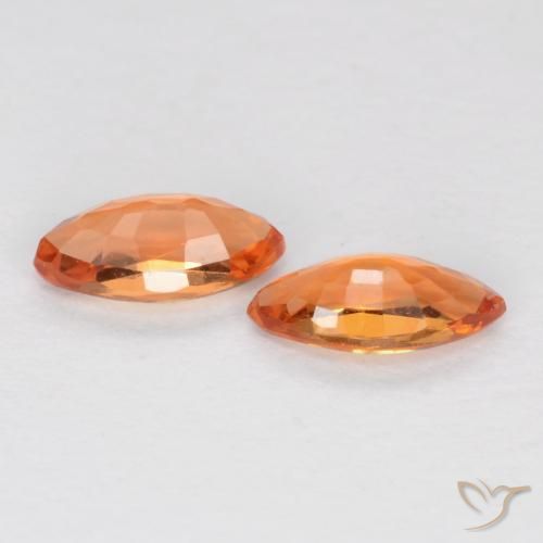 Pedras preciosas de Safira Laranja brilhante natural de 0.38 ct, Marquesa, VS