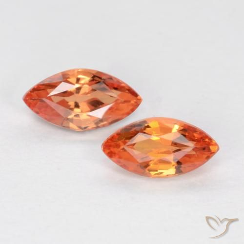 0.39ctw Natural Laranja brilhante Safira, Marquesa, VS