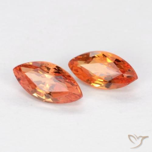 Pedras preciosas de Safira Laranja brilhante natural de 0.39 ct, Marquesa, VS