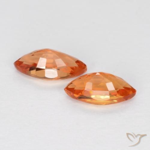 Pedras preciosas de Safira Laranja brilhante natural de 0.39 ct, Marquesa, VS