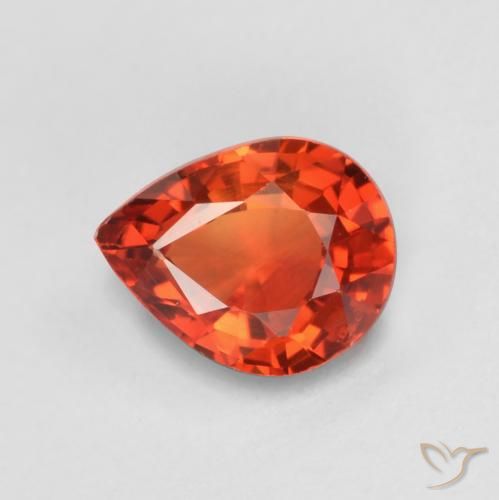 0.42ct Natural vermelho médio Safira, Formato de pêra, VS