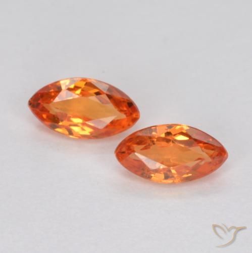 0.40ctw Natural fogo laranja Safira, Marquesa, VS