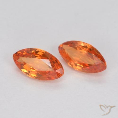 Pedras preciosas de Safira fogo laranja natural de 0.40 ct, Marquesa, VS