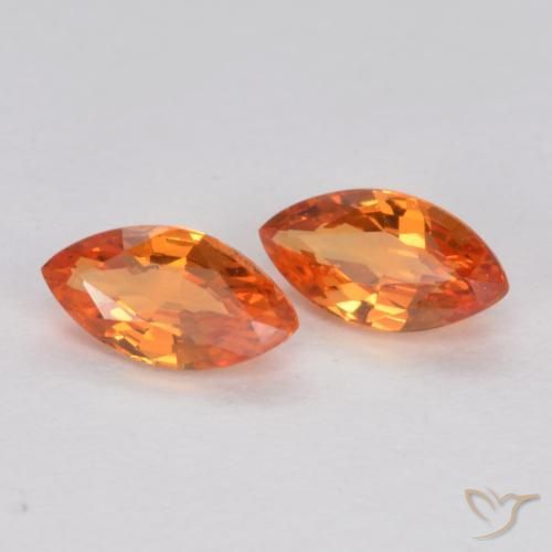 Pedras preciosas de Safira Laranja Médio natural de 0.39 ct, Marquesa, VS