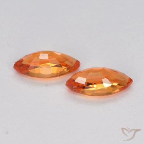 Pedras preciosas de Safira Laranja Médio natural de 0.39 ct, Marquesa, VS