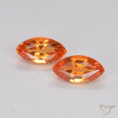 0.42ctw Natural fogo laranja Safira, Marquesa, VS