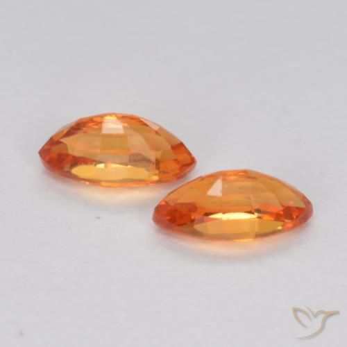 Pedras preciosas de Safira fogo laranja natural de 0.42 ct, Marquesa, VS