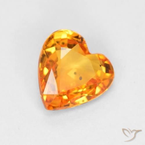Safira damasco laranja Natural 0.45ct, Coração, VS