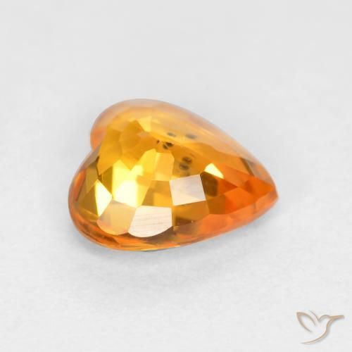 Safira damasco laranja Natural 0.45ct, Coração, VS