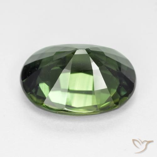 Safira Verde Terroso Natural 6.06ct, oval, VVS