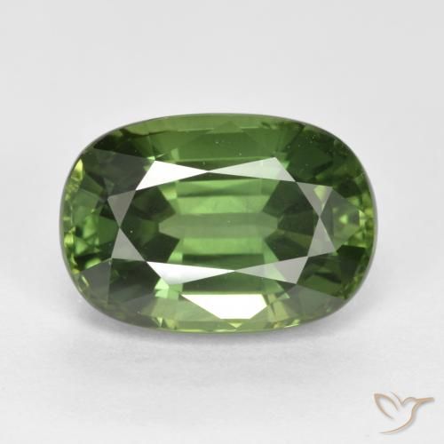 Safira verde solta de 4,44 quilates, corte oval de 10,7 x 7,4 mm de Madagascar, Photo A
