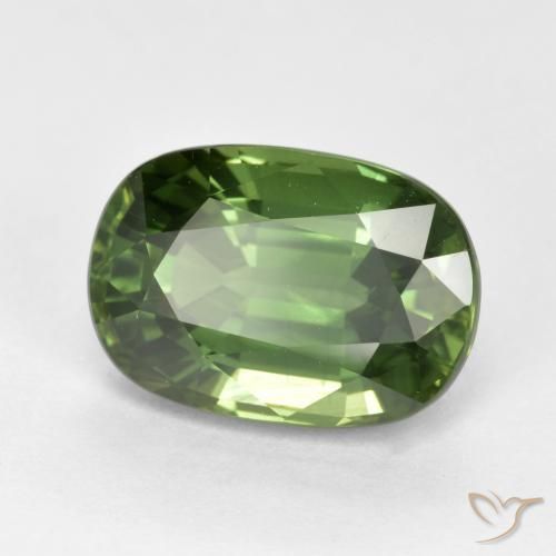 Safira verde quente Natural 4.44ct, oval, VVS-VS