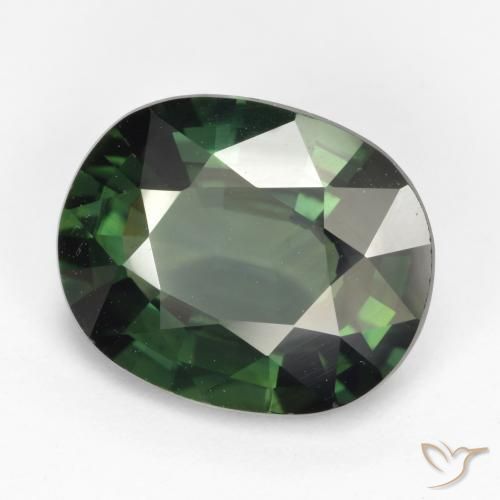 Safira Verde Frio Natural 5.05ct, oval, VVS