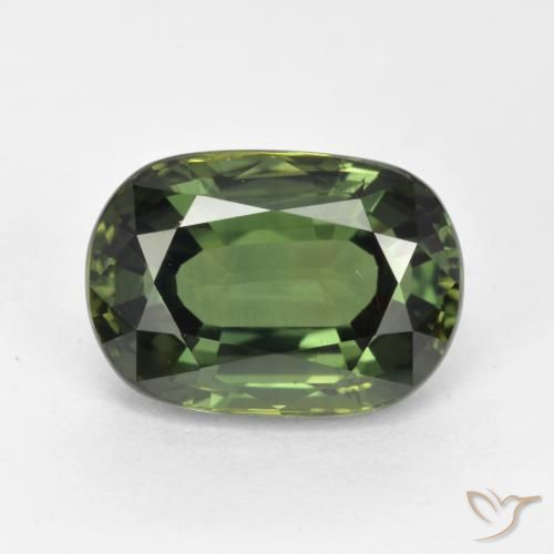 4.05ct Natural Verde acastanhado Safira, oval, VVS