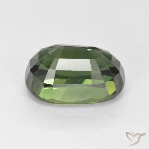 Safira Verde acastanhado Natural 4.05ct, oval, VVS