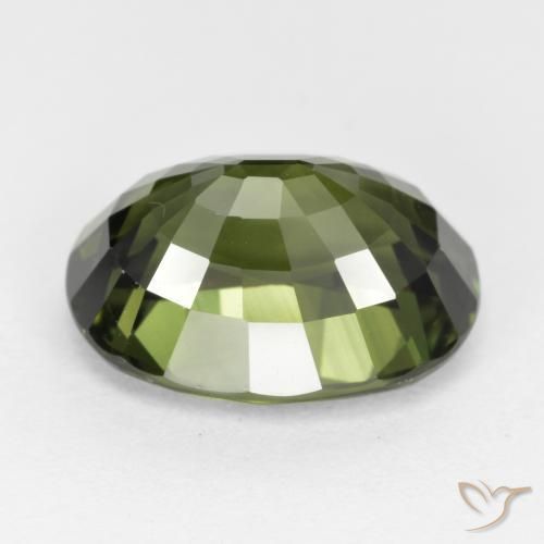 Safira verde escuro Natural 5.35ct, oval, VVS