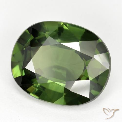 Safira Verde Terroso Natural 5.52ct, oval, VVS-VS
