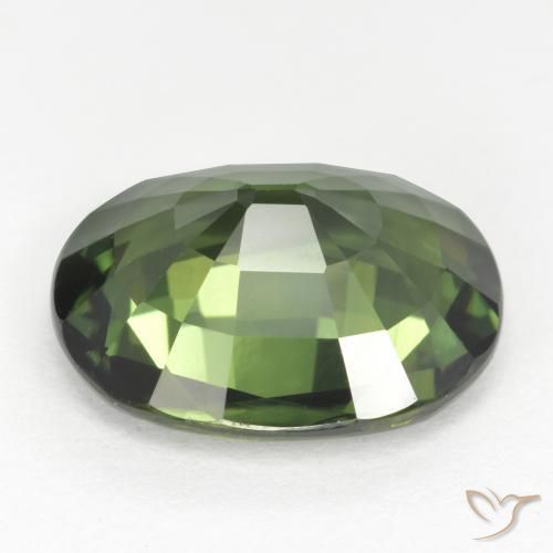 Safira Verde Terroso Natural 5.52ct, oval, VVS-VS