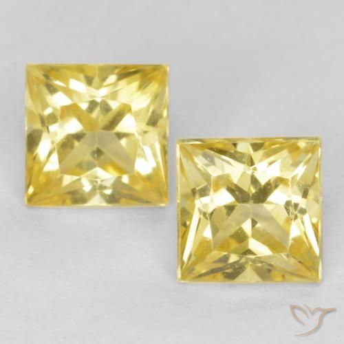 0.68ctw Natural Amarelo Toscana Safira, Quadrado, VVS-VS