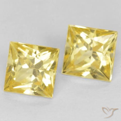 Pedras preciosas de Safira Amarelo Toscana natural de 0.68 ct, Quadrado, VVS-VS