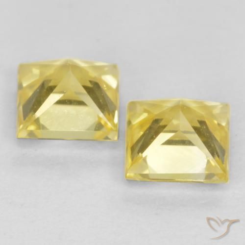 Pedras preciosas de Safira Amarelo Toscana natural de 0.68 ct, Quadrado, VVS-VS