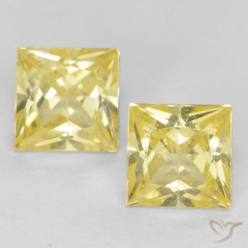 0.63ctw Natural Amarelo claro médio Safira, Quadrado, VVS-VS
