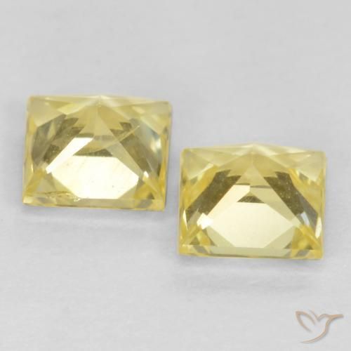 Pedras preciosas de Safira Amarelo claro médio natural de 0.63 ct, Quadrado, VVS-VS