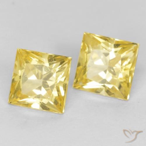 Pedras preciosas de Safira Amarelo Toscana natural de 0.76 ct, Quadrado, VVS-VS