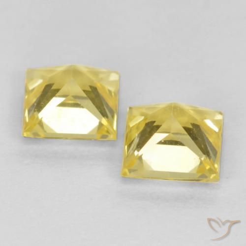 Pedras preciosas de Safira Amarelo Toscana natural de 0.76 ct, Quadrado, VVS-VS