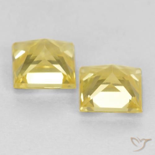 Pedras preciosas de Safira Amarelo Toscana natural de 0.80 ct, Quadrado, VVS-VS